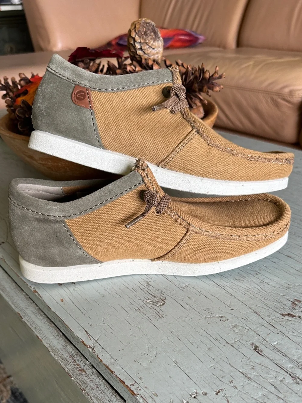 NWT Clarks Men's ShacreLite Moc Dark Sand Combo size 8 'Extreme Confort'